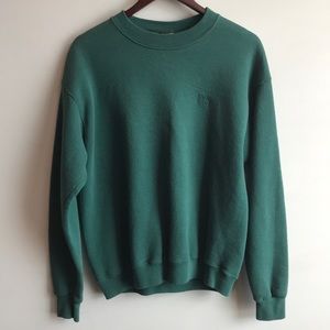 Vintage Olympic Crew Neck Sweatshirt Green Medium